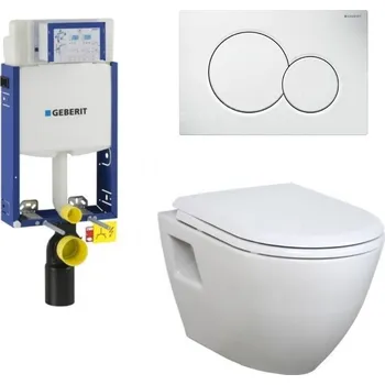 WC sada Geberit Kombifix Eco 110.302.00.5 komplet k zazdění se závěsným WC Creavit TERRA TP325 + bidet 2v1