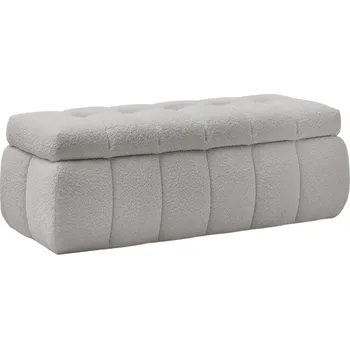 Bobochic Paris Světle šedá bouclé lavice Mont-Blanc 144 cm s úložným prostorem