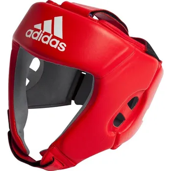 Chránič hlavy na box a bojový sport Adidas kožená boxerská helma AIBA 1, červená L