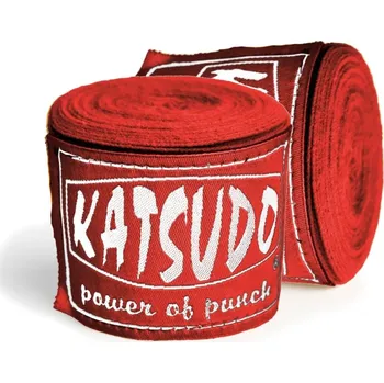 Bandáž na box a MMA Katsudo elastická boxerská bandáž Path, červená 450cm