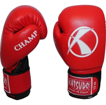Boxerské rukavice Katsudo boxerské rukavice Champion IV, červené 10 OZ