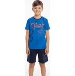 CHLAPECKÉ BAVLNĚNÉ PYŽAMO S KRÁTKÝM RUKÁVEM NOVINKA Barva: Modrá, Velikost: 146