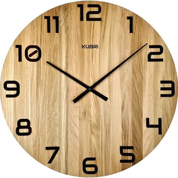 Hodiny KUBRi 0127 - velké dubové hodiny české výroby o průměru 60 cm