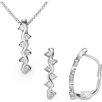 Souprava šperků Souprava náušnic a přívěšku z bílého zlata s laboratorními diamanty 488.90 + 330.90