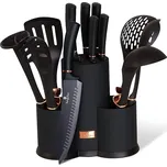 BERLINGERHAUS Sada nožů a kuchyňského náčiní ve stojanu 12 ks Black Rose Collection BH-6254