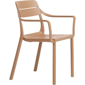Nardi Světle hnědá plastová zahradní židle Cassia s područkami