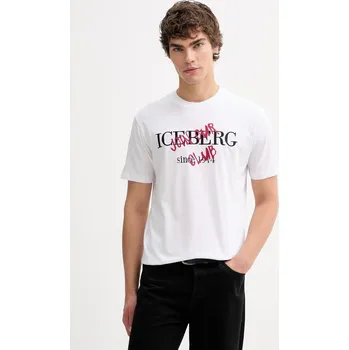 Pánské tričko Bavlněné tričko Iceberg F010.6325 bílá 00X, vel. XL