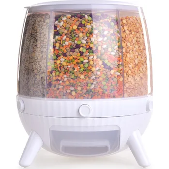 Dóza na potraviny Otočný dávkovač sypkých potravin 6x 1 kg bílý