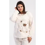 Vienetta Secret Dámské pyžamo dlouhé Teddy: smetanová S