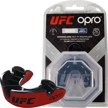 Chránič zubu Opro Senior chránič zubů Silver UFC, červeno-černý