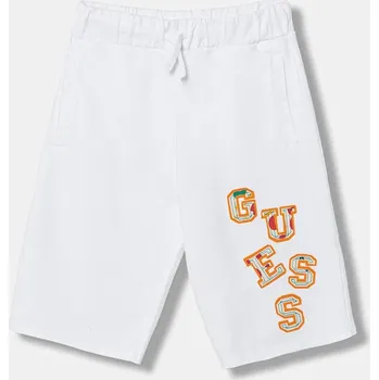 Dětské bavlněné šortky Guess L6GD02.KA6R4.PPY2.M bílá 00X, vel. 147-157