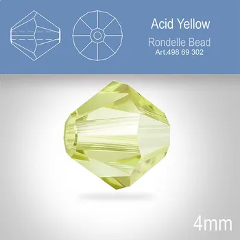 Dětské zboží PRECIOSA Bicone MC BEAD (sluníčko) velikost 4mm. Barva ACID YELLOW. Balení 30ks .