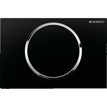 Splachovací tlačítko Geberit Sigma 10 115.758.KM.5 ovládací tlačítko černá / pochromovaná lesklá / černá