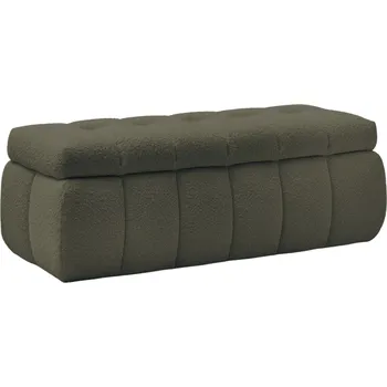 Bobochic Paris Zelená bouclé lavice Mont-Blanc 144 cm s úložným prostorem