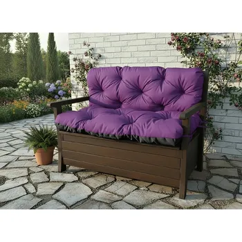 Zahradní nábytek Prošívané sezení JONAS color 29 FIALOVÁ různé rozměry, polstr na zahradní lavici - sedák s opěrkou, Mybesthome Rozměr: 135x60x50 cm