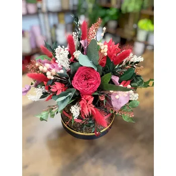 Stabilizovaná dekorace box - 3 růže