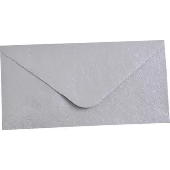 Obálka Obálka DL 11,2x21,9 cm metalická s ražbou světle stříbrná