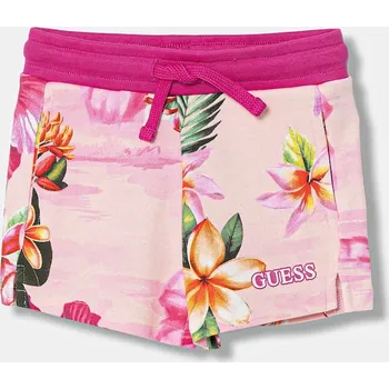 Chlapecké kraťasy Dětské bavlněné šortky Guess K6GD00.KA6R4.PPY2.M růžová 30X, vel. 88-96