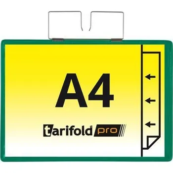 Kancelářský nábytek Zpevněná identifikační kapsa djois, se závěsem, A4, na šířku, zelená, 10 ks