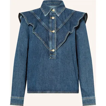 Dámská halenka Mos Mosh Dámská Blůza Mmirina S Volány, tmavě modrá, 42