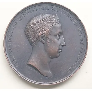 Ferdinand V. – medaile Amnestie pro politické emigranty, Lombardsko-benátské království 1838
