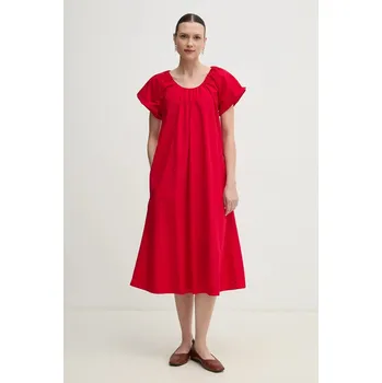 Dámské šaty Bavlněné šaty Tommy Hilfiger WW0WW44667 červená 33X, vel. 40