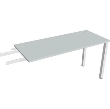 Psací stůl Stůl pracovní úzký UE 1400 RU řetězící do úhlu - ŠEDÁ , BÍLÁ