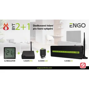 Centrální jednotka pro chytrou domácnost ENGO CONTROLS Komplet pro váš byt 2+1 Zigbee 3.0, podlahové vytápění