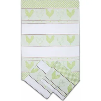 Utěrka Sleep Well SLEPIČKY 50 x 70 cm zelené 3 ks