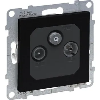 Elektrická zásuvka Legrand 721468 SUNO ČERN. ZÁS.TV-RD-SAT PRŮB.