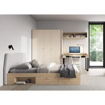 Dětský pokoj Dětský pokoj Alessio, sestava C1, pískově béžová - dub olejovaný AE12 L/ P Postel Alessio 90 cm