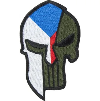 Nášivka MILITARY RANGE Nášivka vlajka ČR + SPARTAN PUNISHER velcro BAREVNÁ