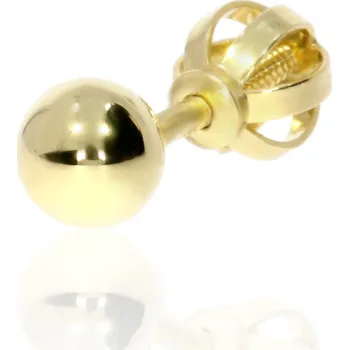 Náušnice Zlatnictví Helios Zlatá kusová náušnice kulička Velikost: 3,5mm, Váha: 0,3g