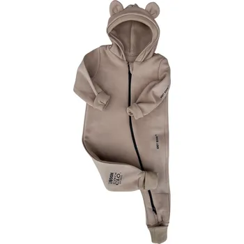 Dětský overall ANDY Boom Dětský teplákový overal LITTLE BEAR mocca rostoucí velikost: 92/98