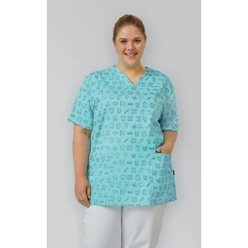 Zdravotnický oděv Lékařská halena LARGO - Dental tyrkys, 3XL