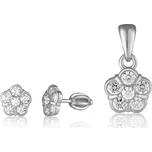 Stříbrná souprava kytička