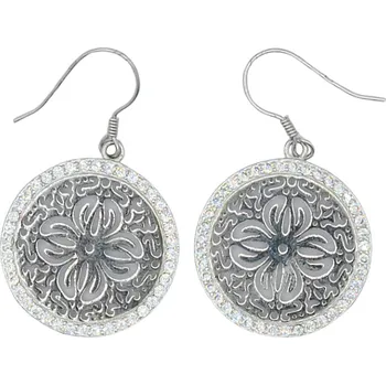 Náušnice Stříbrné náušnice květy se zirkony