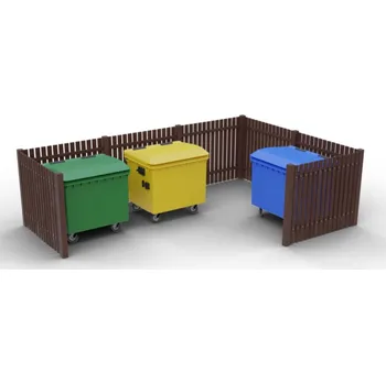 Popelnice HTI Kontejnerové hrazení Recyklát IV Barva konstrukce: zelená komaxit (RAL 6005)