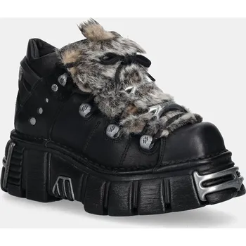 Pánské tenisky Kožené tenisky New Rock M-106NPELO-C1 CRUST NEGRO M.106NPELO.C1 černá 99X, EUR 39