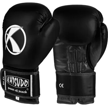 Boxerské rukavice Katsudo boxerské rukavice Punch II, černé 8 OZ