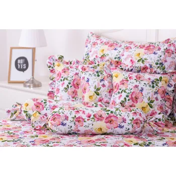 Povlečení Podpěrová s.r.o. Bavlněné povlečení ČAJOVÁ RŮŽE Velikost: 240x200 cm (1 ks), 70x90 cm (2 ks) ŠEV na peřině