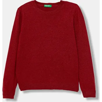 Dětská móda Dětský svetr s příměsí vlny United Colors of Benetton 106WC108R.G.seasonal červená 33X, vel. 150