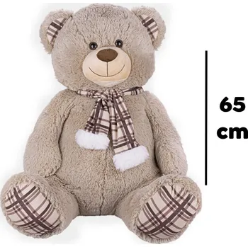 plyšák Medvěd plyšový se šálou 65 cm
