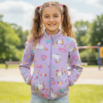 Dívčí oblečení DÍVČÍ MIKINA fialová Kugo EM9326