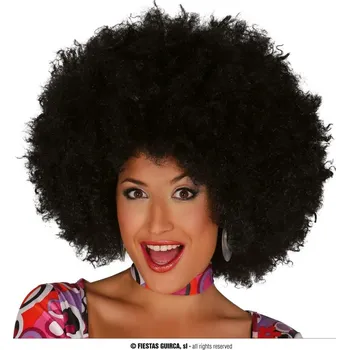 GuircaMEGA Afro paruka kudrnatá černá
