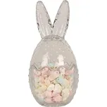 Skleněná dóza s víkem ve tvaru vejce se zaječími oušky – Ø 8*17 cm 220489518