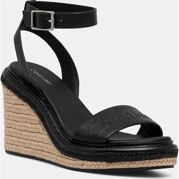 Dámská obuv Kožené sandály Calvin Klein WEDGE SANDAL 70 - HE HW0HW02376 černá 99X, EUR 40