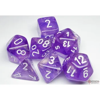 Příslušenství k deskovým hrám Chessex Sada 7 kostek Chessex - Borealis Purple / white- 27577