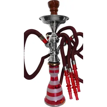 Čistič dýmky Vodní dýmka 54 cm, TopMark Sokar červená NEW 3 hadice