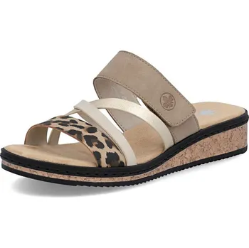 Dámské pantofle Dámské nazouváky RIEKER V3652-62 béžová S6 42